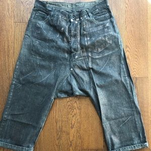 Rick Owens DRKSHDW cropped dropped crotch jeans